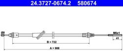 ATE Cablu, frana de parcare ATE 24.3727-0674.2 (24.3727-0674.2) - automobilus