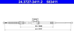 ATE Cablu, Frana De Parcare 24.3727-3411.2 Seat Leon