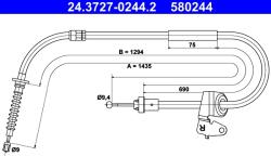 ATE Cablu, Frana De Parcare 24.3727-0244.2 Mini Mini (24.3727-0244.2)