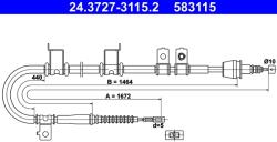 ATE Cablu, Frana De Parcare 24.3727-3115.2 Hyundai Elantra Iv/I30 (24.3727-3115.2)