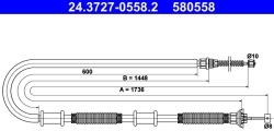 ATE Cablu, Frana De Parcare 24.3727-0558.2 Fiat Doblo (24.3727-0558.2)