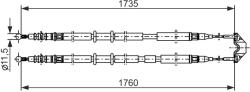 Bosch Cablu, Frana De Parcare 1987477934 Opel Astra H/Astra H Classic/Astra H Gtc (1987477934)
