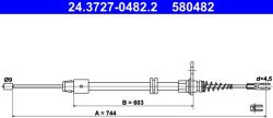ATE Cablu, Frana De Parcare 24.3727-0482.2 Mercedes-Benz Glk-Class