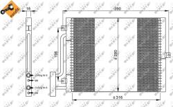 NRF Condensator, Climatizare 35307 Porsche 911/Boxster