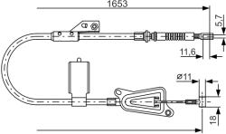 Bosch Cablu, Frana De Parcare 1987477915 Nissan Almera Ii (1987477915)