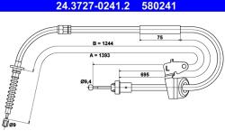 ATE Cablu, Frana De Parcare 24.3727-0241.2 Mini Mini (24.3727-0241.2)
