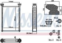 NISSENS Schimbator Caldura, Incalzire Habitaclu 707309 Opel Mokka / Mokka X/Mokka X