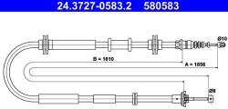 ATE Cablu, frana de parcare ATE 24.3727-0583.2 (24.3727-0583.2)