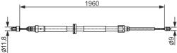 Bosch Cablu, Frana De Parcare 1987482432 Renault Scénic Iii