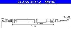 ATE Cablu, frana de parcare ATE 24.3727-0157.2 (24.3727-0157.2)