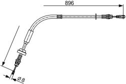 Bosch Cablu, Frana De Parcare 1987482543 Ford Tourneo Custom V362/Transit Custom V362 (1987482543)