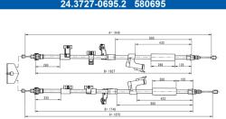 ATE Cablu, Frana De Parcare 24.3727-0695.2 Ford C-Max/C-Max Ii/Focus Iii (24.3727-0695.2)