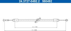 ATE Cablu, Frana De Parcare 24.3727-0492.2 Mercedes-Benz Viano/Vito/Vito / Mixto (24.3727-0492.2)