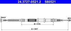 ATE Cablu, frana de parcare ATE 24.3727-0521.2 (24.3727-0521.2) - automobilus