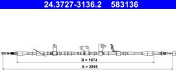 ATE Cablu, Frana De Parcare 24.3727-3136.2 Hyundai Grand Santa Fé/Santa Fé Iii