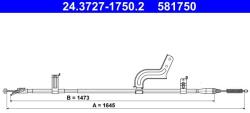 ATE Cablu, frana de parcare ATE 24.3727-1750.2 (24.3727-1750.2)