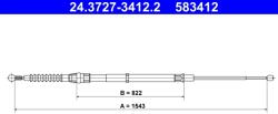 ATE Cablu, Frana De Parcare 24.3727-3412.2 Skoda Octavia Iii (24.3727-3412.2)