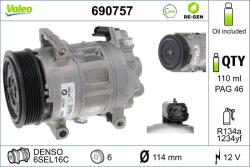 VALEO Compresor, climatizare VALEO RE-GEN REMANUFACTURED 690757 (690757)