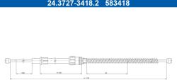 ATE Cablu, Frana De Parcare 24.3727-3418.2 Audi A1/A1 Allstreet/A1 City Carver (24.3727-3418.2)