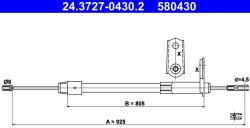 ATE Cablu, Frana De Parcare 24.3727-0430.2 Mercedes-Benz C-Class/C-Class T-Model/Clk (24.3727-0430.2)