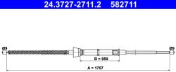 ATE Cablu, Frana De Parcare 24.3727-2711.2 Seat Toledo Iv Skoda Rapid (24.3727-2711.2)