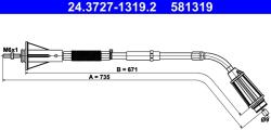ATE Cablu, Frana De Parcare 24.3727-1319.2 Volvo S80 Ii (24.3727-1319.2)