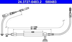 ATE Cablu, Frana De Parcare 24.3727-0483.2 Mercedes-Benz Cls/Cls Shooting Brake