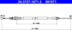 ATE Cablu, Frana De Parcare 24.3727-1071.2 Nissan Primastar Opel Vivaro A (24.3727-1071.2)