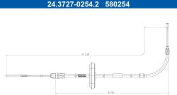 ATE Cablu, frana de parcare ATE 24.3727-0254.2 (24.3727-0254.2)