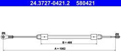 ATE Cablu, frana de parcare ATE 24.3727-0421.2 (24.3727-0421.2) - automobilus