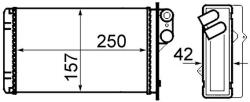 MAHLE Schimbător de căldură, încălzire habitaclu MAHLE BEHR AH 67 000S (AH 67 000S)