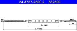 ATE Cablu, frana de parcare ATE 24.3727-2500.2 (24.3727-2500.2)