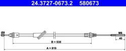 ATE Cablu, frana de parcare ATE 24.3727-0673.2 (24.3727-0673.2) - automobilus