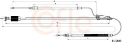 COFLE Cablu, frana de parcare COFLE 11.5843 (11.5843)