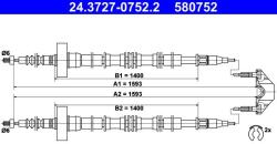 ATE Cablu, frana de parcare ATE 24.3727-0752.2 (24.3727-0752.2) - automobilus