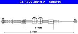 ATE Cablu, frana de parcare ATE 24.3727-0819.2 (24.3727-0819.2)