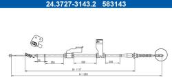 ATE Cablu, frana de parcare ATE 24.3727-3143.2 (24.3727-3143.2)