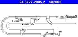 ATE Cablu, frana de parcare ATE 24.3727-2005.2 (24.3727-2005.2) - automobilus