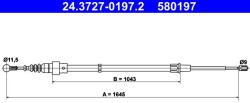 ATE Cablu, frana de parcare ATE 24.3727-0197.2 (24.3727-0197.2) - automobilus