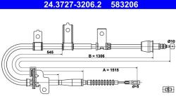 ATE Cablu, frana de parcare ATE 24.3727-3206.2 (24.3727-3206.2)