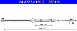 ATE Cablu, frana de parcare ATE 24.3727-0159.2 (24.3727-0159.2) - automobilus