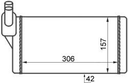 MAHLE Schimbător de căldură, încălzire habitaclu MAHLE BEHR AH 47 000S (AH 47 000S)