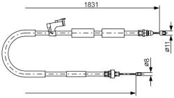 Bosch Cablu, frana de parcare BOSCH 1 987 482 058 (1 987 482 058)