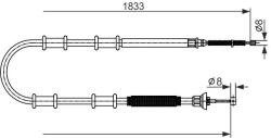 Bosch Cablu, frana de parcare BOSCH 1 987 482 593 (1 987 482 593) - automobilus