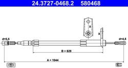 ATE Cablu, frana de parcare ATE 24.3727-0468.2 (24.3727-0468.2) - automobilus