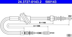 ATE Cablu, frana de parcare ATE 24.3727-0143.2 (24.3727-0143.2)