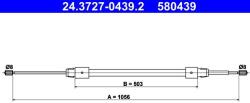 ATE Cablu, frana de parcare ATE 24.3727-0439.2 (24.3727-0439.2)