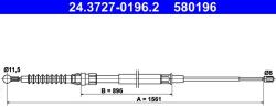 ATE Cablu, frana de parcare ATE 24.3727-0196.2 (24.3727-0196.2) - automobilus