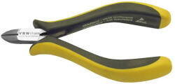 VBW Cleste cu taiere laterala ESD/EPA pentru electronice, 120mm, 1.5mm la HRC 19 si 0.8mm la HRC 48, Galben-Negru (614005) Cleste