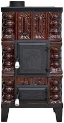 eSemineu Terracotta stove with cast iron door 3-row with 5kW hob